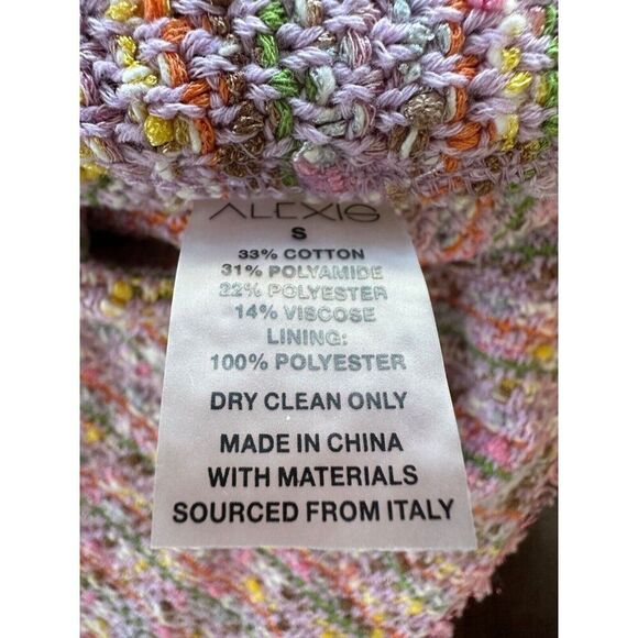 Alexis Kassandra Pink Tweed Maxi Sweater Dress Women's Small - Picture 16 of 16